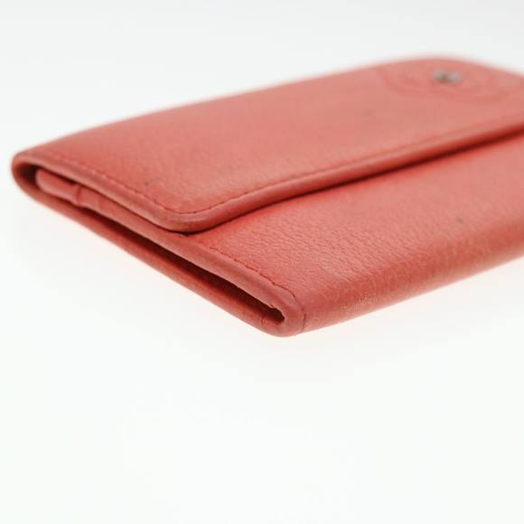 CHANEL Camelia Card Case Leather Pink CC Auth bs4704 - Picture 15 of 16